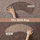 FinRec Low Pile 5x7 Washable Area Rugs for Bedroom Living Room, Thin Rug Solid Color, Non-Slip Carpet Indoor for Home Decor (Brown/White)
