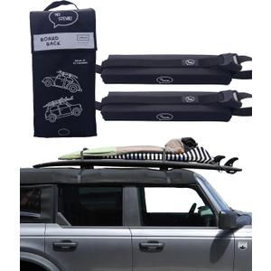 Ho Stevie! Surfboard Car Racks - Padded System, Easy Setup Any Car, No Scratch Buckles - Strap Up to 3 Boards to Car Roof