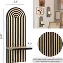SOMTO 2Pcs Black Wall Hanging Candle Sconces - Wall Mounted Wood Rainbow Boho Wall Shelves Candle Holders for Living Room Bathroom Bedroom Classroom Office Nursery Wall Decor