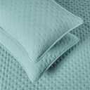 Amazon Basics Brushed Microfiber Quilt Set, Extra Soft with Natural Texture, 3-Piece, Queen/Full, Blue