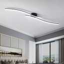 4 piece HLILCEH 47.24inch Linear Ceiling Light Black Modern LED Ceiling Light Fixture 6000K Aluminum Long Ceiling Lamp for Hallway, Kitchen, Bedroom, Dining Room