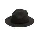 Joywant Womens Straw Fedora Beach Sun Hat, Packable Wide Brim Summer Panama Hats for Women (Large, Black)