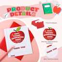Kosiz 12 Pack Graduation Gift Card for Teacher Thank You Cards with Envelopes & Stickers End of School Year Appreciation Gift for Teachers from Students Graduation Day Present(Apple Style,Red)