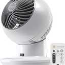 IRIS USA WOOZOO Air Circulator Fan with Remote, Oscillation, 3 Speeds, 52ft Max Air Distance, Adjustable Tilt, Quiet Motor, Small Fan for Bedroom, Office, Dorm, White