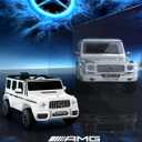 ELEMARA Licensed Mercedes-Benz AMG G63 Ride on Toys,Electric Car for Kids W/Parents Control,Electric Powered A Wagon Ride On Truck Toy,Spring Suspension,Bluetooth,Flickering Lights/LED Lights, White, Extra Large