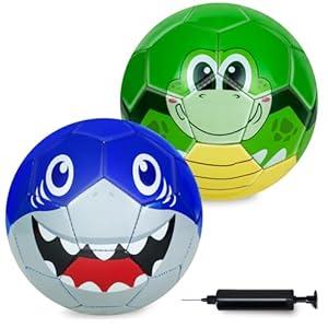  2 Pack Soccer Ball Size 3 Soccer Balls for Kids, Soccer Balls for Indoor Outdoor Games, Cartoon Sport Ball for Toddlers Kids Pool Beach Garden Backyard Sports Play Games