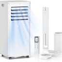 Portable Air Conditioner - 12,000 BTU 3-in-1 Cooling Unit with Dehumidifier, Fan & AC Modes - Ac Units Cools Up to 550 Sq.Ft - 24-Hour Timer, Remote Control & Window Kit Included