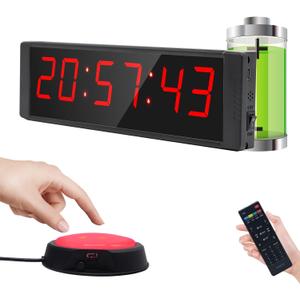 Large Stopwatch with Start/Stop Button, LED Digital Timer with Remote, Countdown Clock with Buzzer, Gym Clock for Home Gym, Interval Timer for Workout