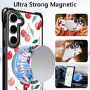 casesszoone for Samsung Galaxy S23 Cherry Case with Wrist Strap [Compatible with MagSafe] Magnetic Clear Four Corners Shockproof Cute Cherries Design Cover for Girls Women Teens Galaxy S23 6.1''