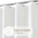 Gibelle White Shower Curtain for Bathroom, 3D Embossed Textured Fabric Curtain, Modern Farmhouse Chic Soft Cloth Set with Hooks, 72x72