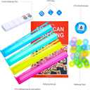 American Mahjong Tile Set, 166 White Tiles, 4 All-in-One Colors Rack/Pushers, Complete Travel Mahjong Set with Light Green Carrying Bag