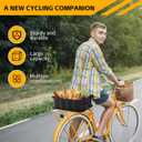 Bike Basket Rear Rack Bike Basket with Cargo Net and Liner Large Bicycle Basket Heavy Duty Bicycle Rear Basket with Liner Waterproof Cover Cargo Net