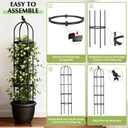 Obelisk Trellis for Climbing Plants Outdoor, 6.2 FT Plant Support for Tomato, Rose, Flowers, Grape, Pea, Cucumber, Rustproof Plastic Coated Metal Plant Tower for Potted Plants - 1PC Garden Trellis