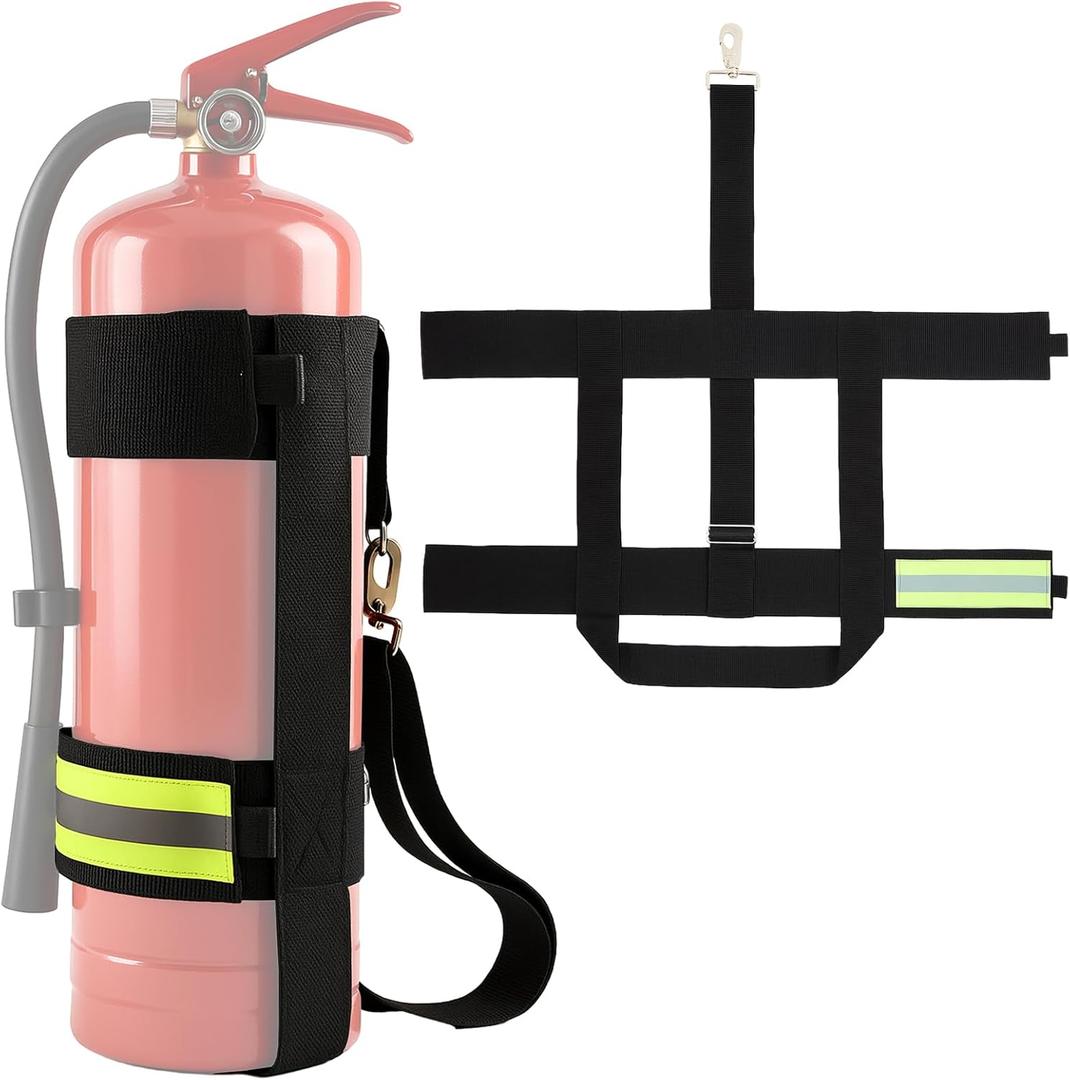 Shyyween 1 Pcs Adjustable Fire Extinguisher Carrying Strap Firefighter Gear Water Can Extinguisher Strap High-strength Nylon Webbing with Metal Buckle for Fire Safety (Green)