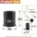 4Pcs 3.19in Wheel Center Caps Push Through with 24 Lug Nuts Sets - Stainless Steel Trailer Hub Cap and 1/2''-20 Lug Nuts for Truck SUV RV Wheel Rim, Matt Black