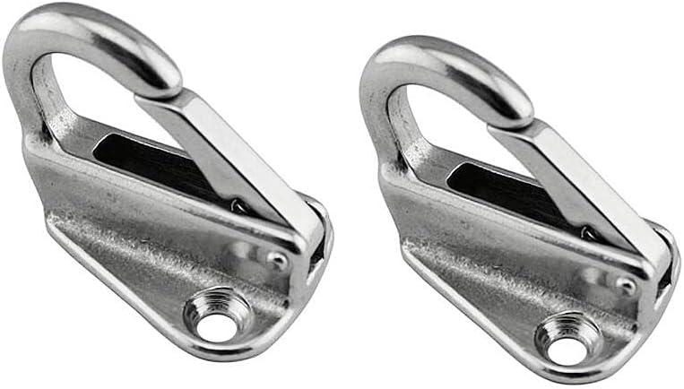2 x NRC&XRC Spring Snap Attach Rope Hook,SS 316 Fender Spring Fending Marine Clothes Boat Hardware (2)