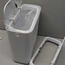 JOYBOS 2 Pack Bathroom Trash Can with Lid, 3 Gal/12 L & 2.7 Gal/10L Garbage Can with Pop-Up Lid,Small Spaces Plastic Trash Can, Slim Trash Bin Waste Basket for Bathroom,Rv, Office, White