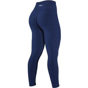 AUROLA Workout Leggings for Women Seamless Scrunch Tights Tummy Control Gym Fitness Girl Sport Active Yoga Pants (Small, Deep Blue)