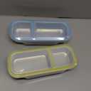 2Pack Stainless Steel Snack Containers for Kids Adults, Reusable Double Compartment Snackle Box Container with Leakproof Lids Metal Bento Lunch Food Snack Box for Travel Picnics Camping Office School