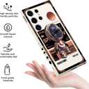 for Samsung Galaxy S24 Ultra Case, Astronaut Pattern Slim Liquid Silicone Anti Slip for Galaxy S24 Ultra Phone Case 6.8 inch, Space White