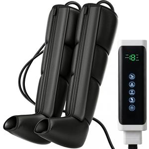 Leg Compression Massager, Air Compression Leg Massager for Circulation & Muscle Recovery,6 Modes 9 Levels, Adjustable Full Leg & Foot Massager for Pain Relief, Athletes & Office Use