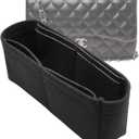 Lckaey Bag Organizer Insert for Classic Flap Medium bag Shaper Purse Insert - Premium Handbag Felt Organizer 2009 black-M