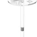 9.8" Round Clear Acrylic End Table - Modern Small Space Side Table for Living Room, Bedroom, Office, Outdoor | Sturdy, Easy to Install, Multi-Purpose
