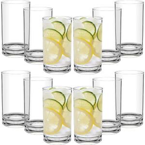 RLWY 17 Oz Acrylic Plastic Tumblers Set of 12, Clear, Shatterproof, BPA-Free, Dishwasher-Safe, Reusable Drinking Glasses for Kitchen, Poolside, Patio