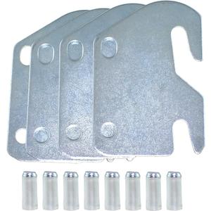 4PCS 84x59x2mm Wooden Bedrail Hook Plate Bed Frame Bracket Headboard Tailboard Part with Pin Furniture Hardware Stamping Part for Wooden Headboard and Footboard Frame
