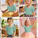 Toddler Girls' T-Shirts | Short Sleeve T-Shirts, Scoop Neck, Slim, Summer, Cute, Solid, Basic, Baby Girls' Clothes, for Kids Ages 18M-5T