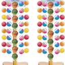 AVLA 2 Pack Wood Cake Pop Stand, 48 Holes Wooden Lollipop Holder, Decorative Candy Table Display Dessert Stand for Wedding, Birthday, Parties, Anniversaries, Sturdy and Easy to Assemble