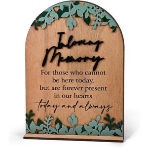 Rustic Wedding Memorial Sign Reserved Signs 3D Raised Letters Layered Wood In Loving Memory of Loved ones Table Sign For Wedding Reception Decorations Plaque Parents 7.87 in × 11 in