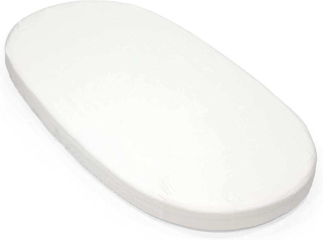 Stokke Sleepi Fitted Sheet V3, White - Compatible with Sleepi Bed V3 & Mattress V3-100% Fine Cotton Percale - Washable