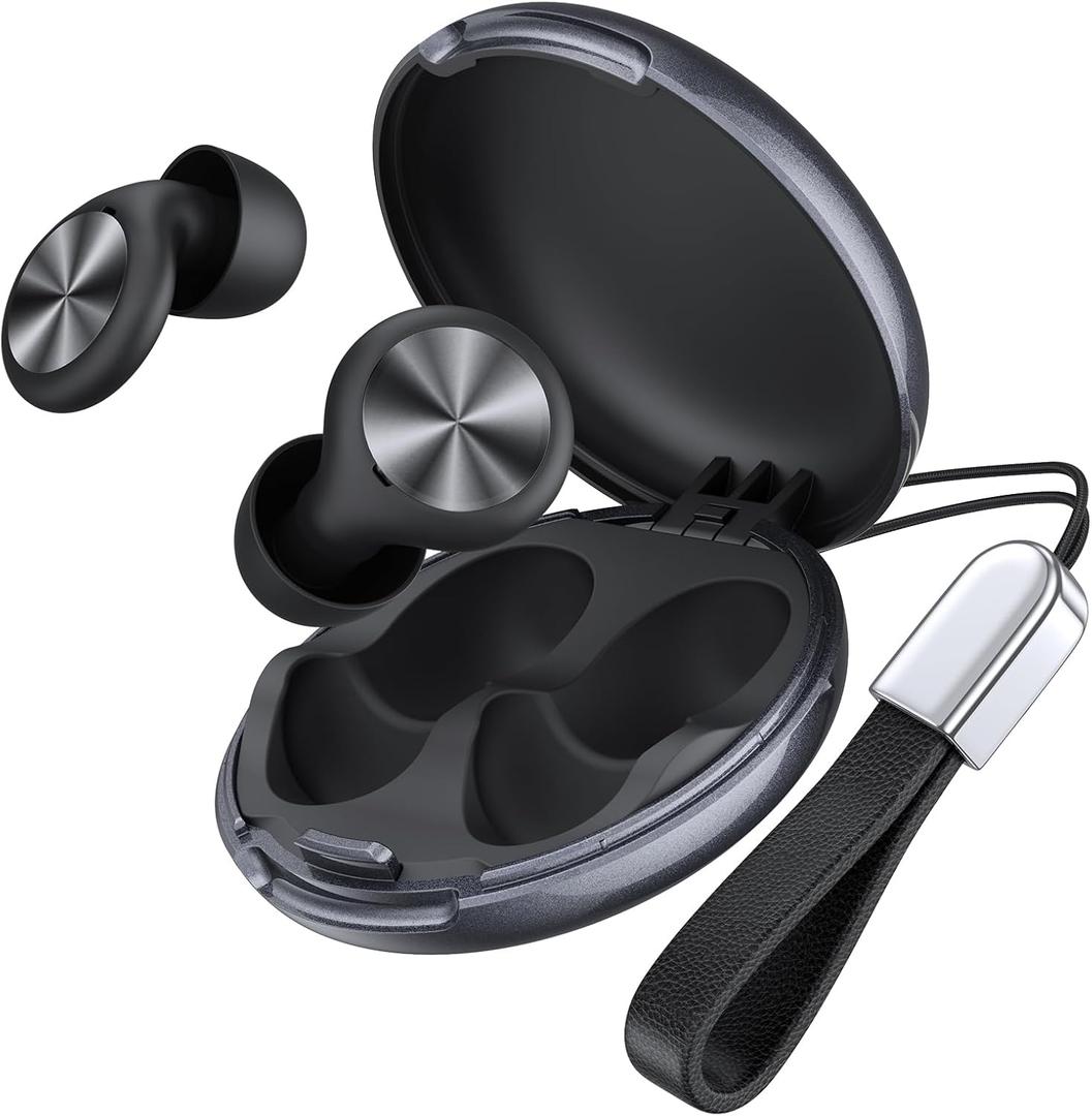 Ear Plugs for Noise Cancelling, Soft Ear Plugs for Concert, 20~30dB Reusable Ear Plugs for General Noise Reduction with 8 Ear Tips, Silicone Hearing Protection Earplugs for Sleep, Study (Black)