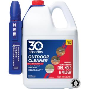 30 SECONDS Mold and Mildew Stain Remover | Ready to Use | Battery Powered Spray Wand | 1.3 Gallon