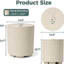 Diyfire Outdoor Umbrella Stand with Hole, Umbrella Side Table, Beige | 1.5 Inch Umbrella Hole, In Pool, Weighted Water Filled Bladder, Fluted Vertical Ribbed Design, All Weather Side Table Base 