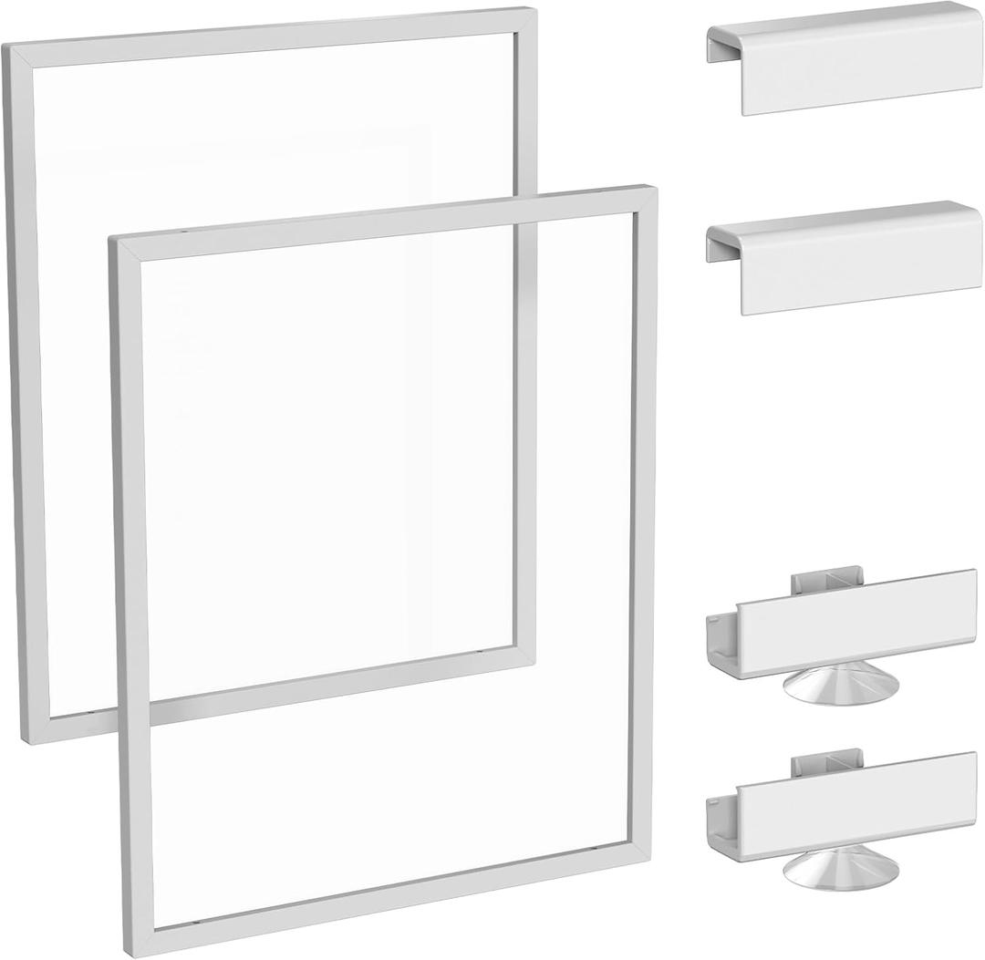 Clear Acrylic Dog Play Pen Indoor Pet Enclosure for Small Dogs & Cats, Outdoor Use with Door, Easy Assemble & Cleaning (White, 24 Inch-H, 2Panel)