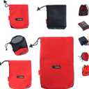 Drawstring Bags/Pouch/Ditty/Mesh-Stuff-Sack for Camping/Travel Cord/Bag - Storage 5-in-1 Travel Use Nylon 5 Pieces (different sizes, Red)