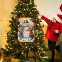 Snowman & Children Christmas Metal Wall Art for Living Room Above Fireplace and Beside Christmas Tree Winter Home Decor 12x16inch