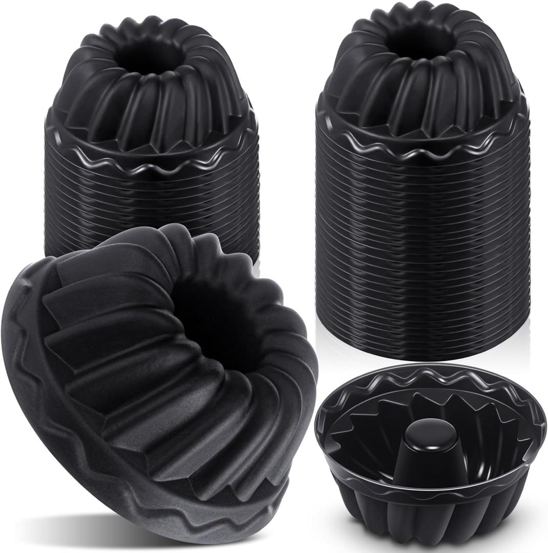 100 Pack Mini Silicone Donut Mold 2.6 Inches Baking Pan Cups Small Cake Pans Reusable Nonstick Silicone Mini Cake Molds for Pumpkin Cakes, Jelly, Bagel, Muffin, Brownies