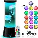 LEDHOLYT Cool Jellyfish Lamp – Remote Dimmable Control Multi & 17 Color Changing Mood Light – Gifts for Kids,Holiday Gift of Adult and Kids,for Room Decoration and Set The Mood, Black (4.13"D x 10.43"W x 4.13"H)