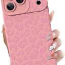 OOK Compatible with iPhone 17 Pro Max 6.9inch Case, Silicone Leopard Cheetah Cute Pattern, Camera Protection Soft Slim Phone Cover for Girls Women -Pink Leopard