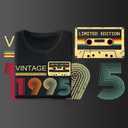 Vintage 1995 T Shirts for Men 30th Birthday Gifts for Men Dad Fathers Day Birthday Gifts for Husband Friend 1995 Tshirt (Black, M)