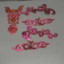 5pcs Hot Pink Big Flower Sequins Embroidered DIY Applique Iron Patches