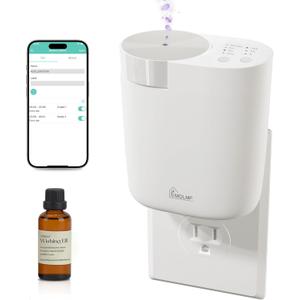 Plug in Diffuser - 800 Sq Ft,No Wobble Design,Secure Wall Fit,Timer Control&Scent Intensity Button,Bluetooth APP,Waterless Scent Diffusers Home,Essential Oil Plug in Wall Diffuser  White
