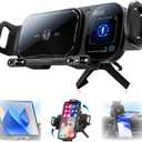 Wireless Charging Rotating Car Mount,360 Rotation,High Intelligent Mobile Phone/Pad Holder,2 in 1 Auto Rotating Phone Holder,15W Fast Wireless Mount Charger with Auto Clamping(Black)