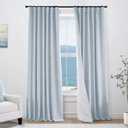 PANELSBURG Light Blue Linen Blackout Curtains for Bedroom, Calm Coastal Tone with Light Blocking, 50" Wide x 84" Long