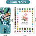 Watercolor Workbook, Water Coloring Book, 12 Different Patterns of Original DIY Designs, 50 Colors Watercolor Paint Set with Palette and Brush, Beginner-Friendly Watercolor Workbooks (Bouquets)