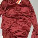 Popilush Long Sleeve Body Suits Womens Turtle Neck Bodysuits Full Body Shapewear Tummy Control Tops Spring Summer Outfits (L, Red)