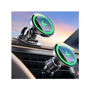 LISEN for 15W MagSafe Car Mount Charger,Magnetic Wireless Car Charger for iPhone 17 Pro Max Accessories,Magnetic Phone Holder for iPhone 17 Air Pro Max Plus 16 15 14 13 12,Samsung S25/24 with MagSafe